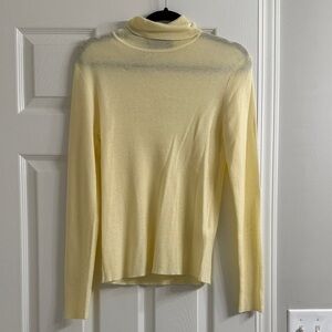 Light Yellow Turtleneck Sweater - Women